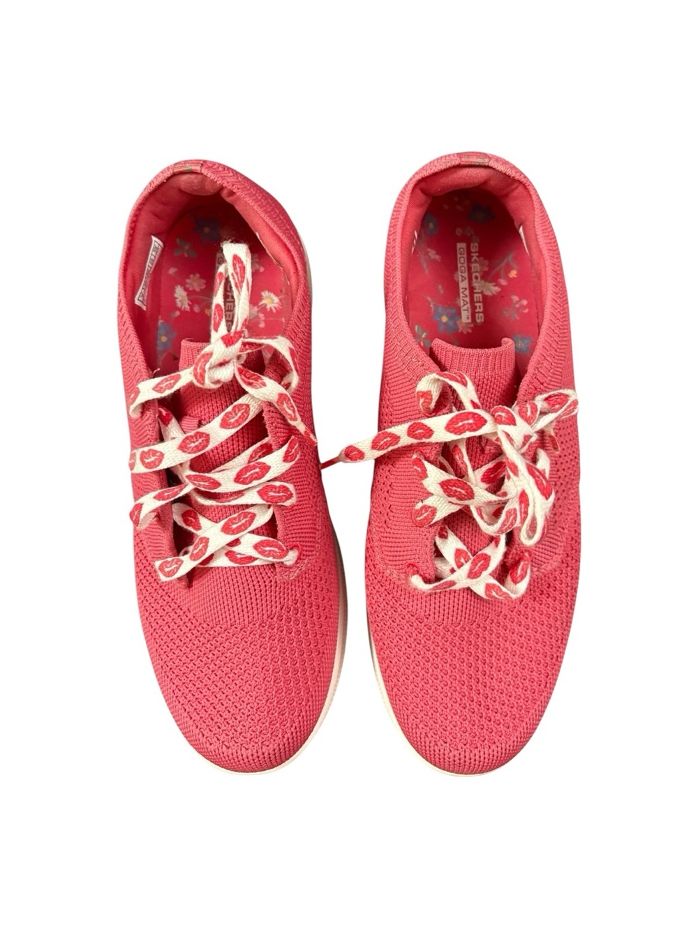 Skechers Women’s Pink Knit Goga Mat Sneakers, SZ 9